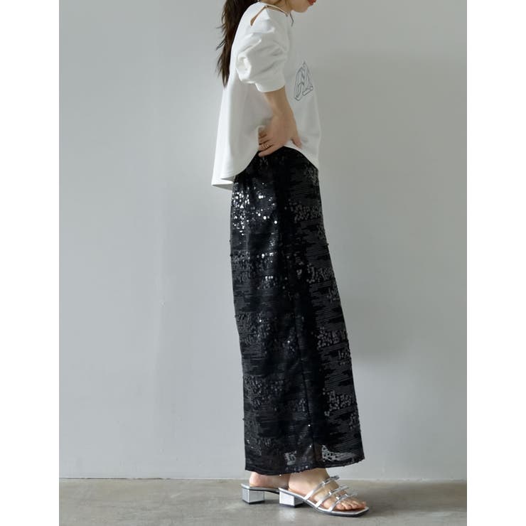 [低身長サイズ有]スパンコールナロースカート | Re:EDIT | 詳細画像21 