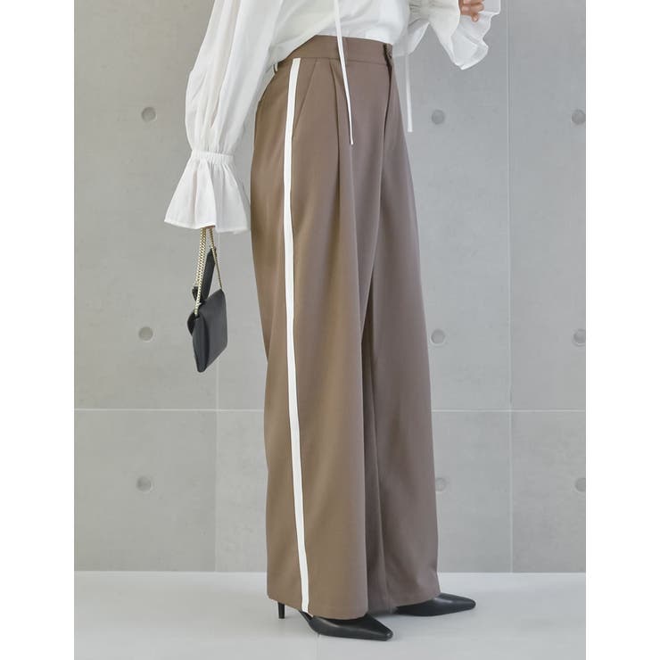 低身長 高身長 大きいサイズ有]ライトツイルサイドラインor無地タック