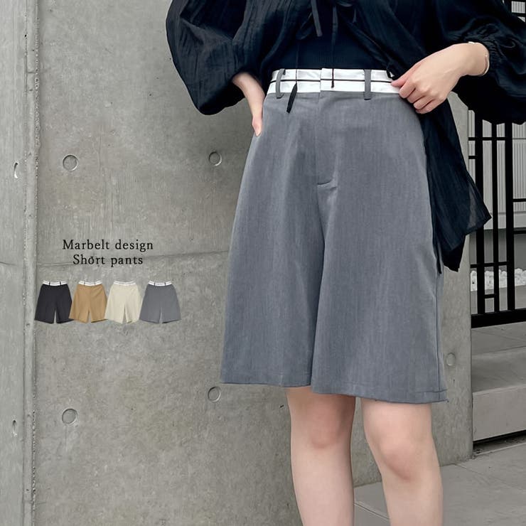 ライトツイルマーベルトウエストデザインショートパンツ | Re:EDIT | 詳細画像1 