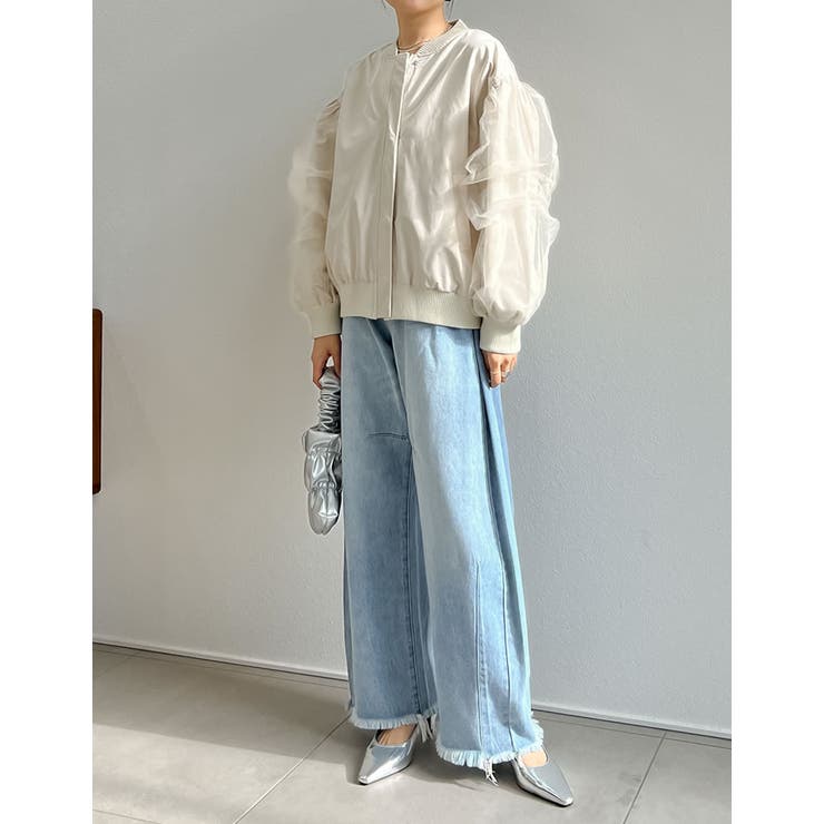 チュールレイヤードブルゾン WEB限定 /チュールレイヤードブルゾン | natural couture