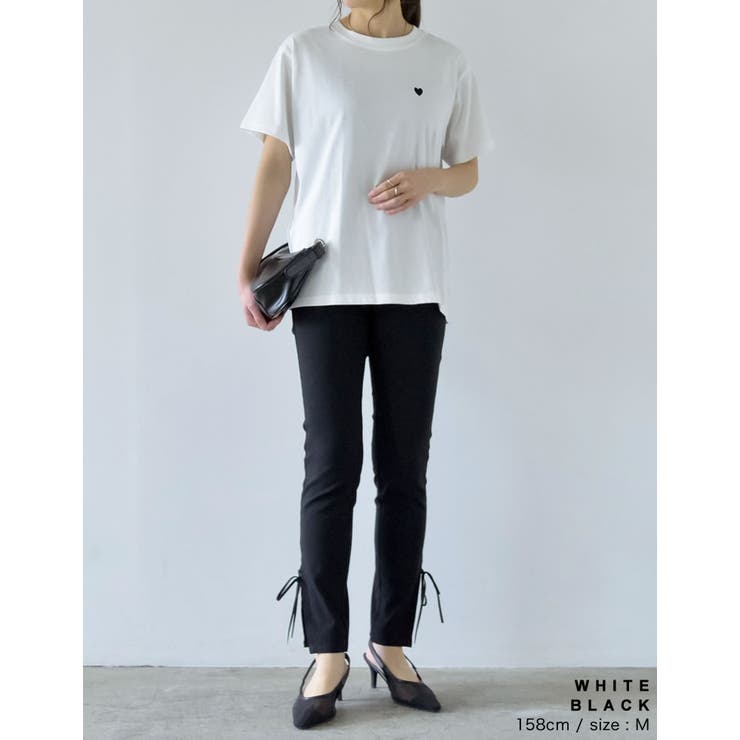 ハートワンポイント刺繍Tシャツ[品番：GS000022125]｜Re:EDIT