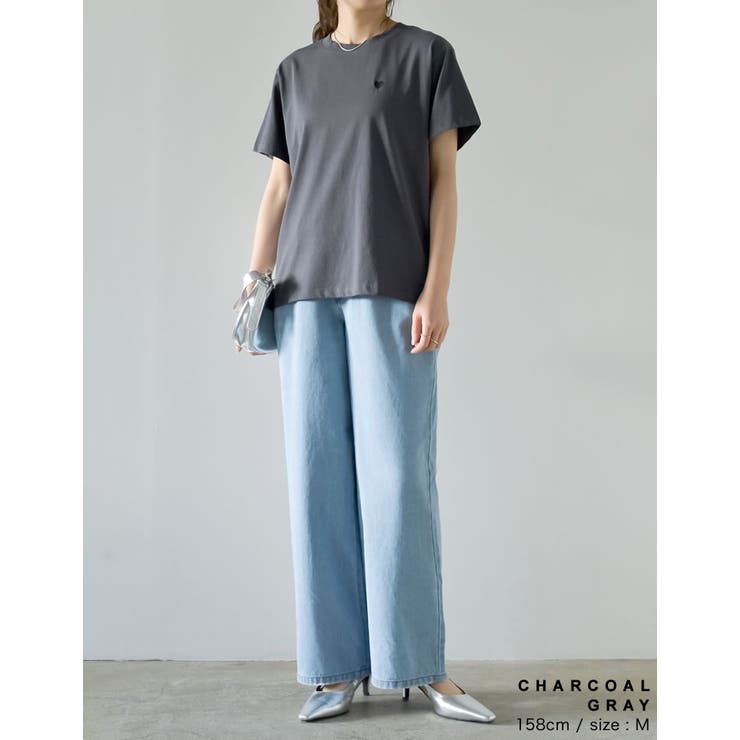 【SALE】【Rinascimento】ハートワンポイントTシャツ▼☆ITRIN124701 tシャツ ワンポイントハート刺繍Tシャツ レディース : ZOZOTOWN