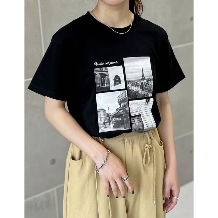 シーンナリーフォトプリントTシャツ