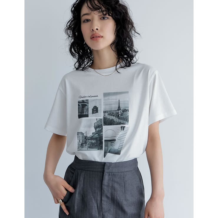 シーンナリーフォトプリントTシャツ