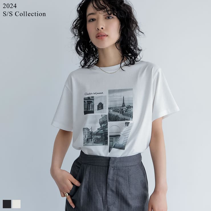 2024SS COLLECTION]モノトーンプリントTシャツ[品番：GS000021999]｜Re