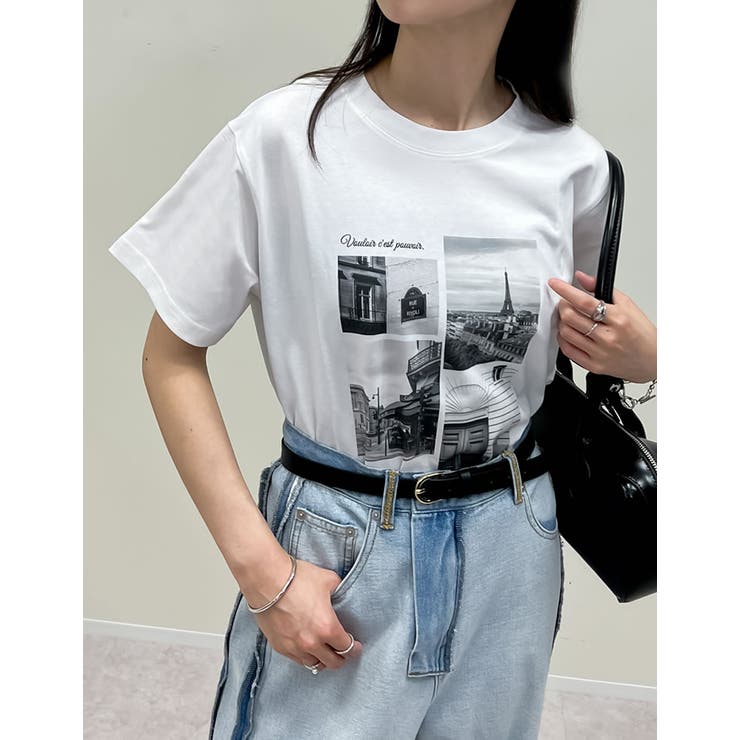 UVカット][接触冷感][紫外線対策]シーンナリーフォトプリントTシャツ