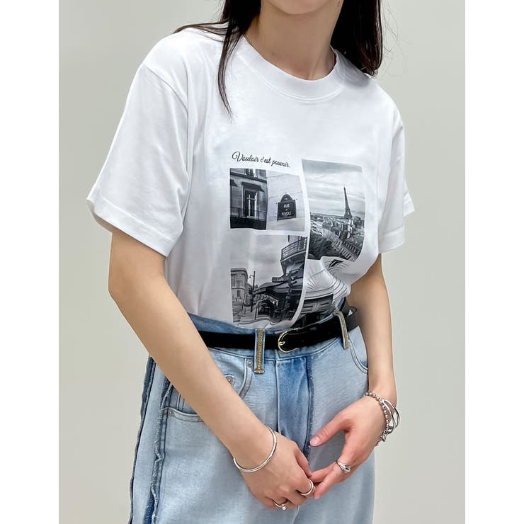 UVカット][接触冷感][紫外線対策]シーンナリーフォトプリントT