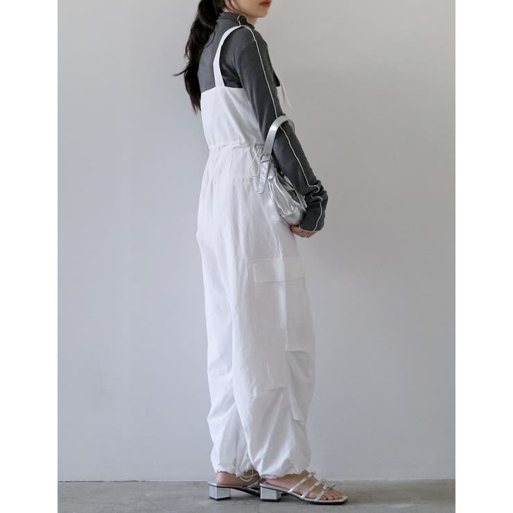 [低身長/高身長サイズ有]ナイロンタフタウエストドロストカーゴサロペット | Re:EDIT | 詳細画像11 