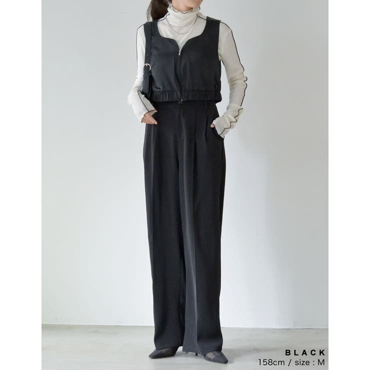 サテンハートネックフロントジップビスチェ | Re:EDIT | 詳細画像11 