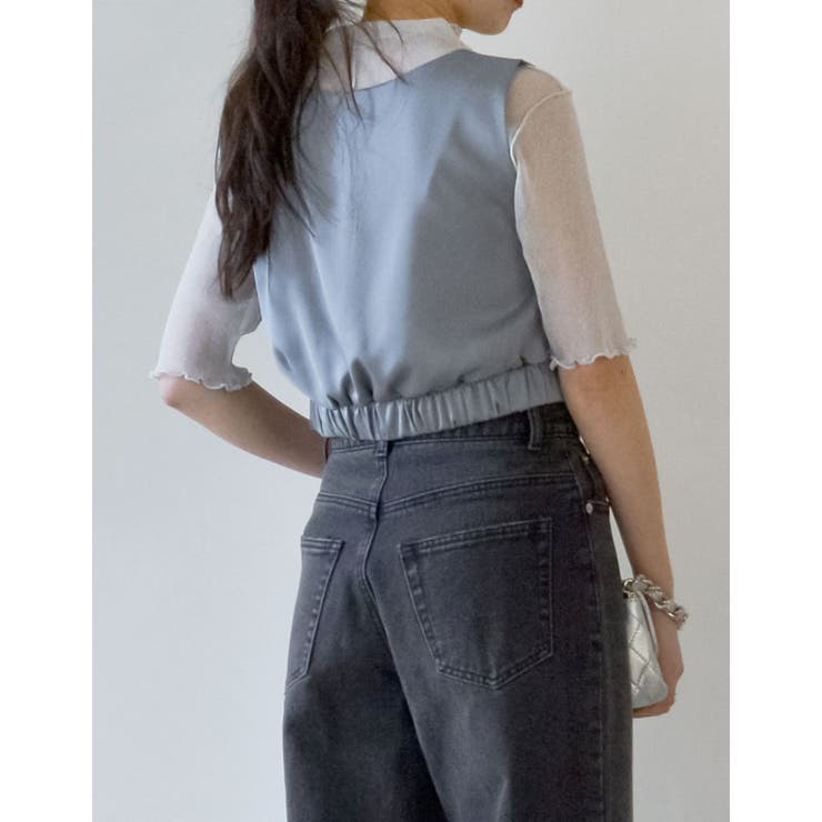 サテンハートネックフロントジップビスチェ | Re:EDIT | 詳細画像24 