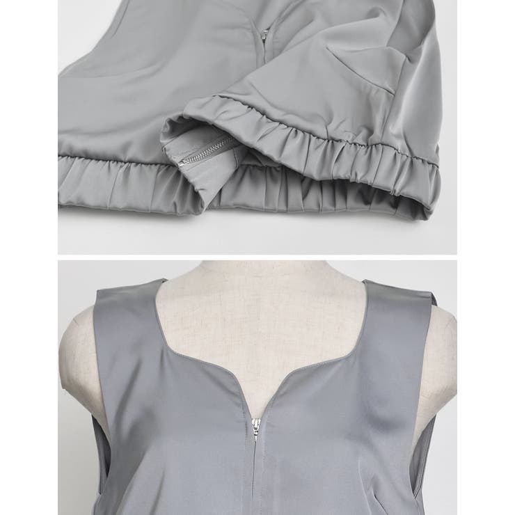 サテンハートネックフロントジップビスチェ | Re:EDIT | 詳細画像26 