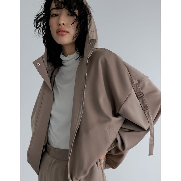 サテンフーディージップブルゾン | Re:EDIT | 詳細画像30 