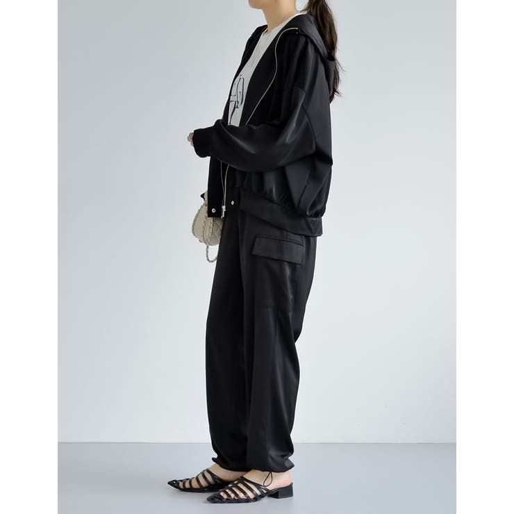 サテンフーディージップブルゾン | Re:EDIT | 詳細画像31 