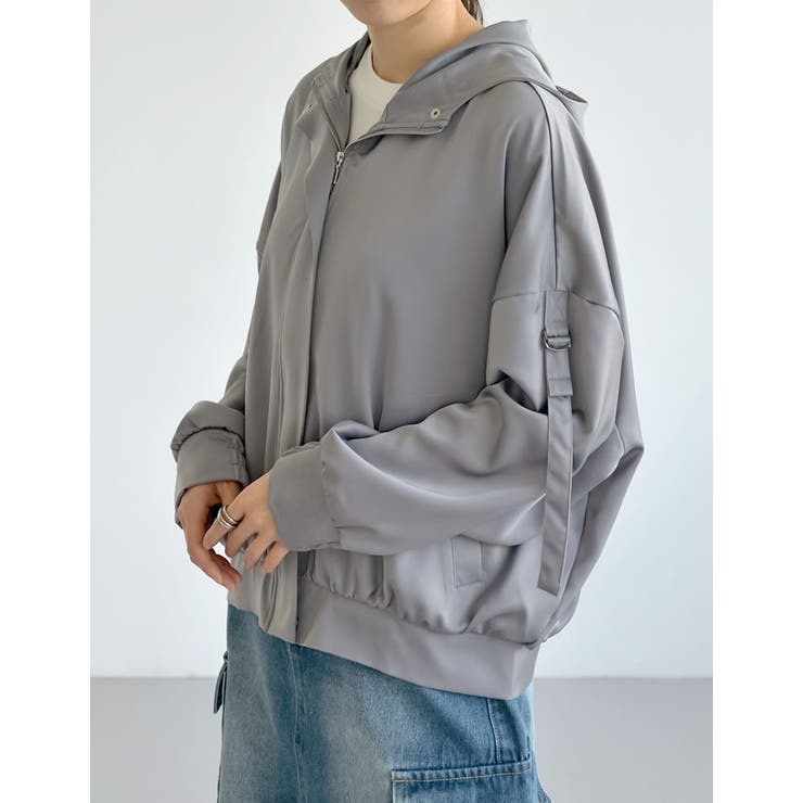 サテンフーディージップブルゾン | Re:EDIT | 詳細画像34 