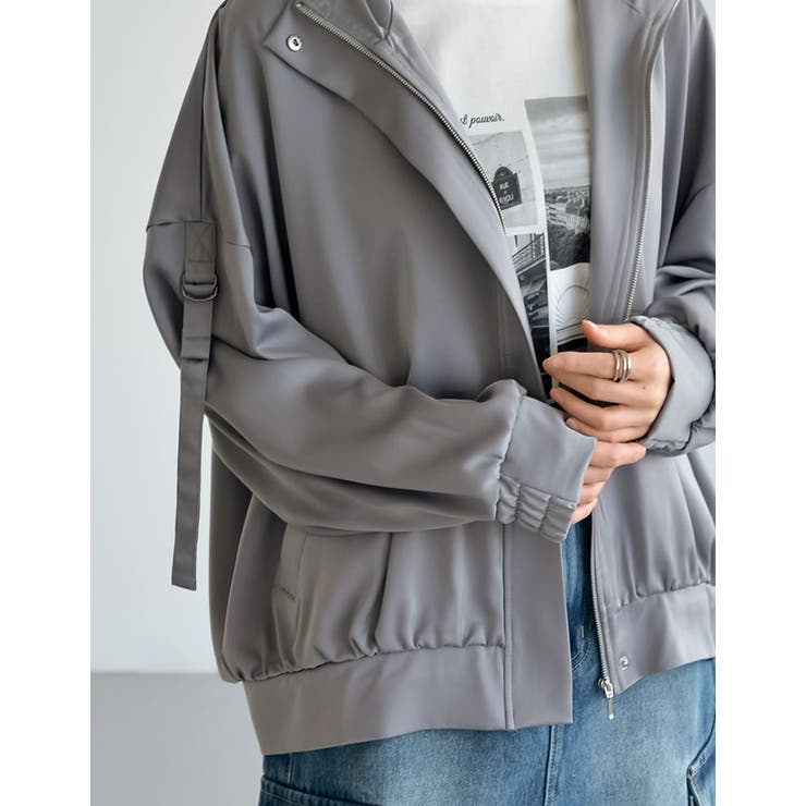 サテンフーディージップブルゾン | Re:EDIT | 詳細画像35 