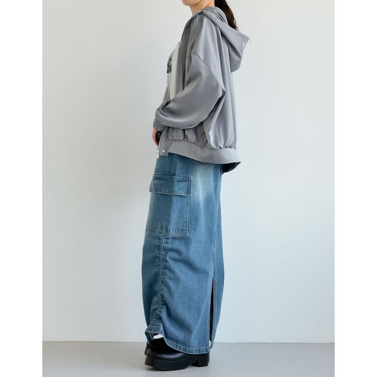 サテンフーディージップブルゾン | Re:EDIT | 詳細画像36 