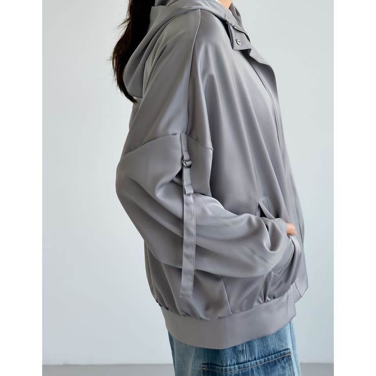 サテンフーディージップブルゾン | Re:EDIT | 詳細画像37 