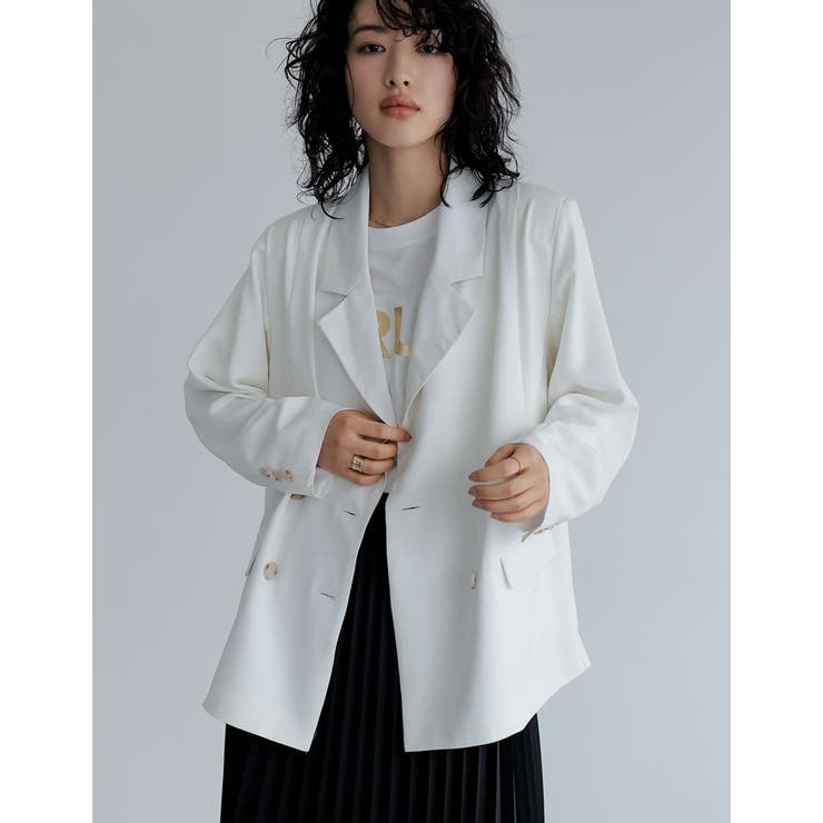 サテンダブルテーラードジャケット | Re:EDIT | 詳細画像12 