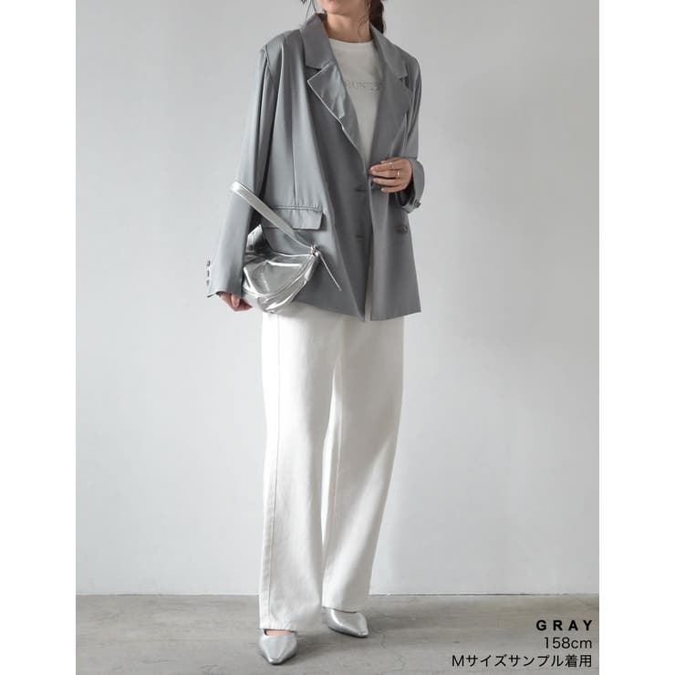 サテンダブルテーラードジャケット | Re:EDIT | 詳細画像13 