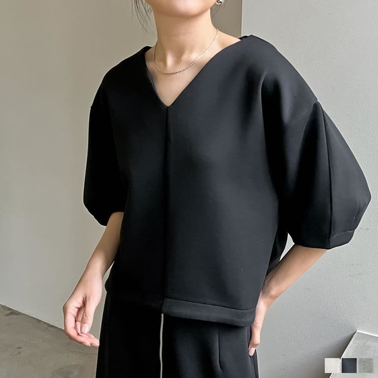 ダンボールハートネックランタンスリーブトップス | Re:EDIT | 詳細画像1 