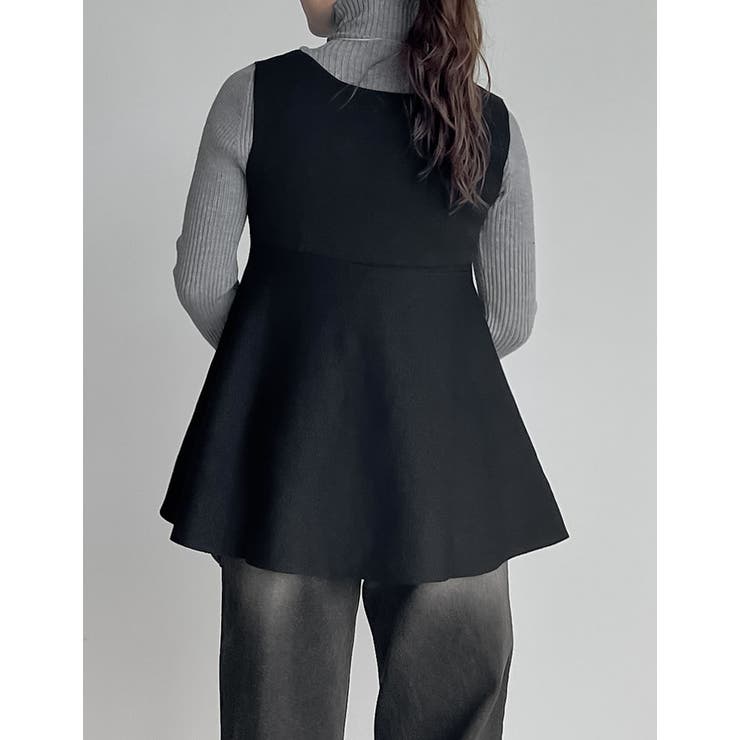 レーヨン混ミラノリブペプラムニットベスト | Re:EDIT | 詳細画像13