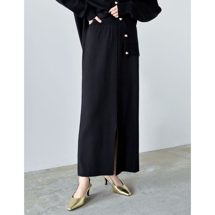 [低身長/大きいサイズ有]前後2WAYミラノリブニットナロースカート | Re:EDIT | 詳細画像12 