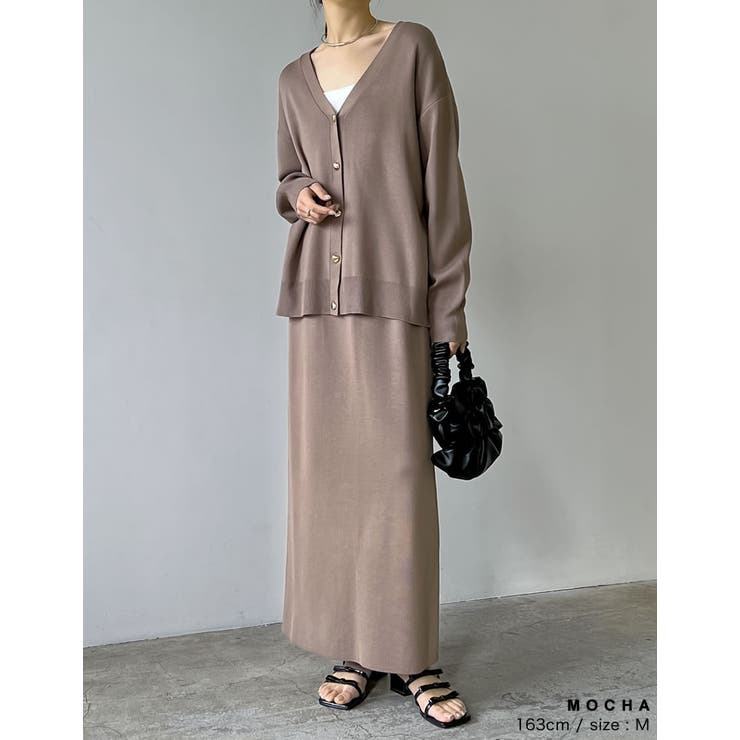 [低身長/大きいサイズ有]前後2WAYミラノリブニットナロースカート | Re:EDIT | 詳細画像16 