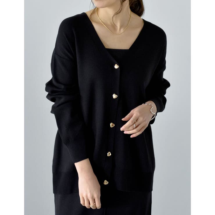 ミラノリブハートボタンニットカーディガン | Re:EDIT | 詳細画像6 