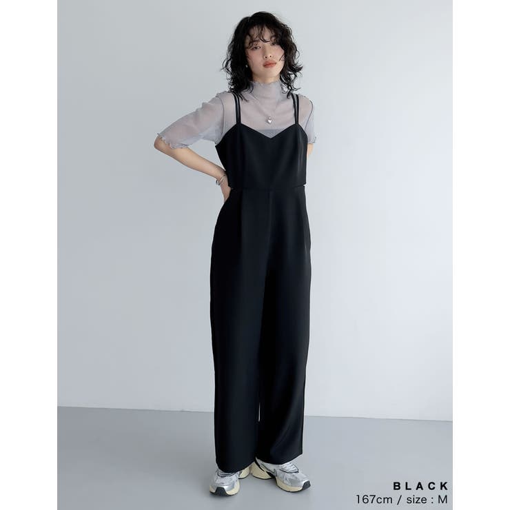 [低身長/高身長サイズ有]カットツイルサイドカッティングデザインオールインワン | Re:EDIT | 詳細画像8 