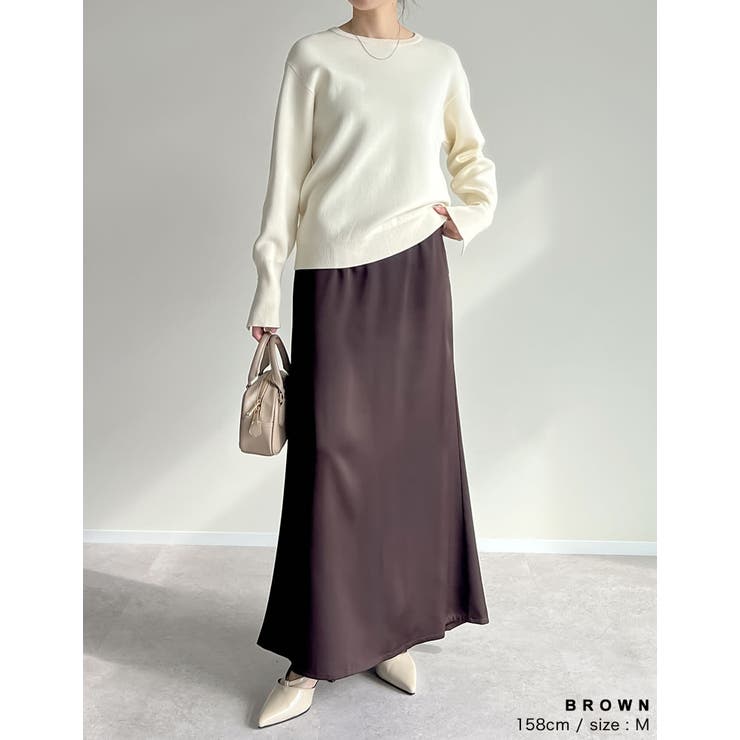 [オケージョン セレモニー][低身長サイズ有]サテンナロースカート | Re:EDIT | 詳細画像11 