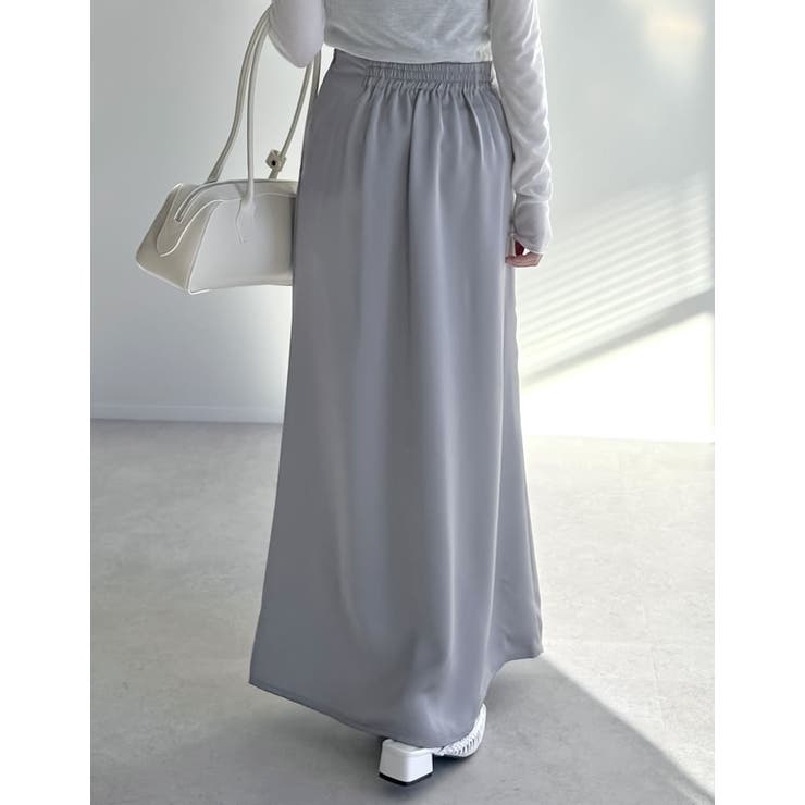 [オケージョン セレモニー][低身長サイズ有]サテンナロースカート | Re:EDIT | 詳細画像14 