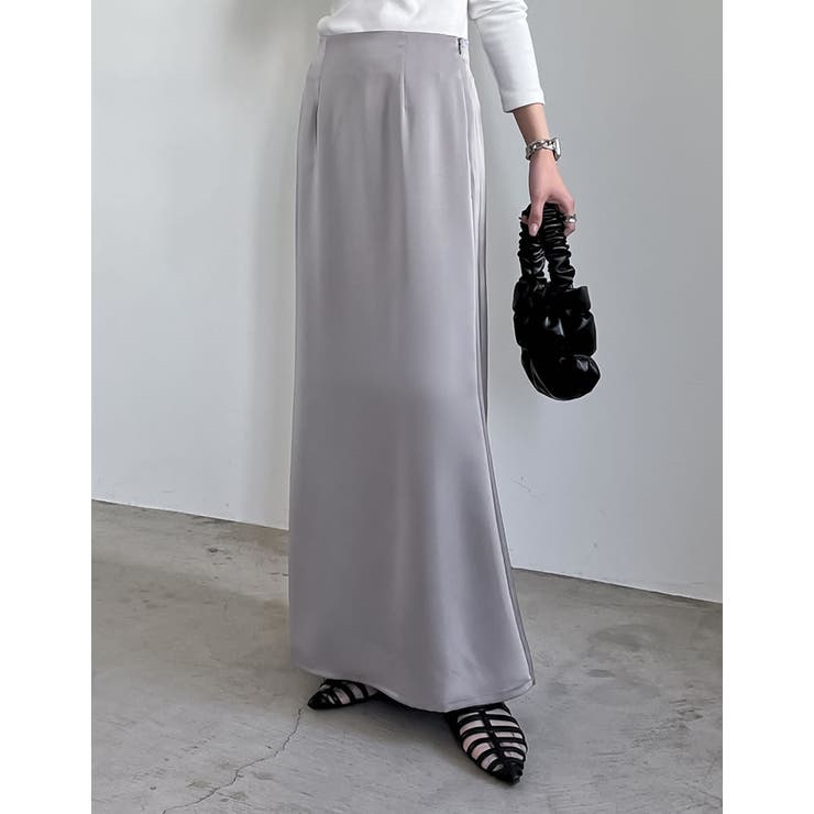 [オケージョン セレモニー][低身長サイズ有]サテンナロースカート | Re:EDIT | 詳細画像4 