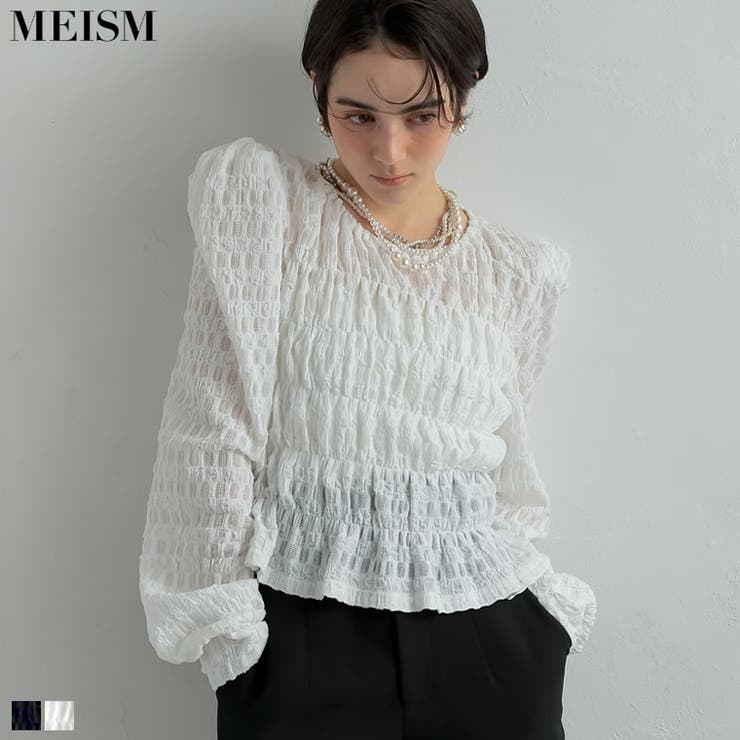 [MEISM by Re:EDIT]パフショルダーショート丈ギャザーカットソート… | Re:EDIT | 詳細画像1 