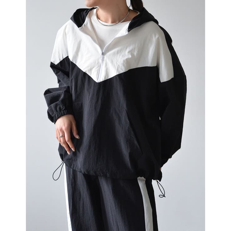 ナイロンタフタ配色アノラックパーカー | Re:EDIT | 詳細画像3 