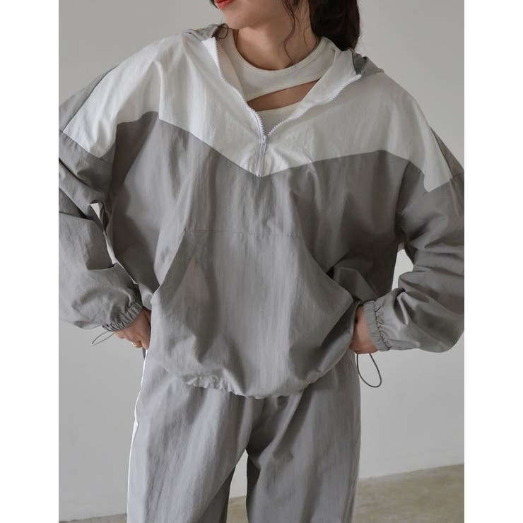 ナイロンタフタ配色アノラックパーカー | Re:EDIT | 詳細画像5 