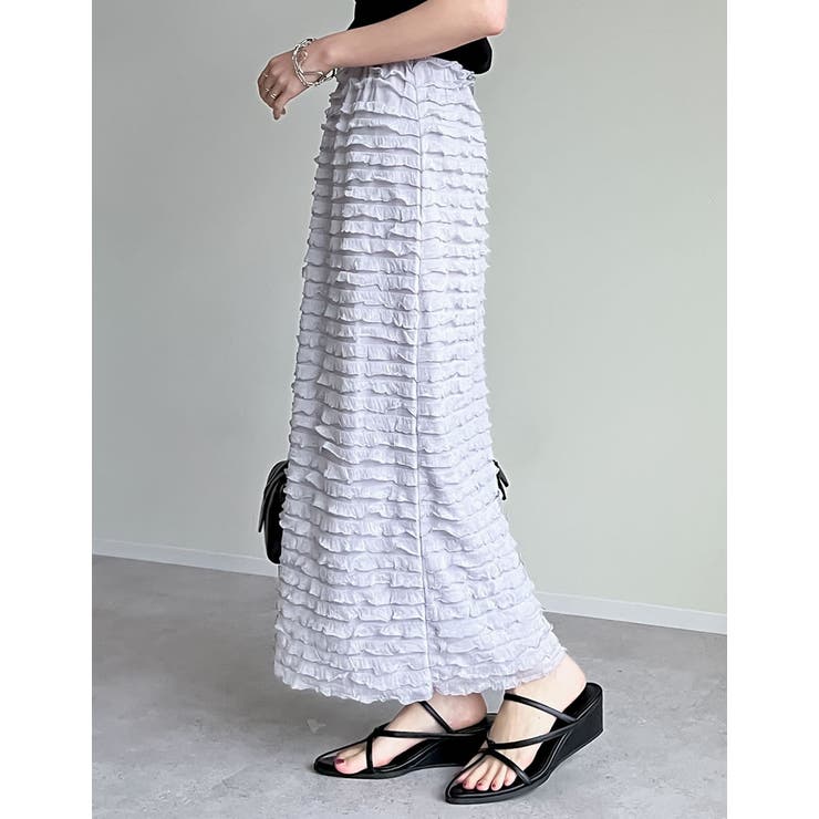 [低身長サイズ有]カットフリルナロースカート | Re:EDIT | 詳細画像13 