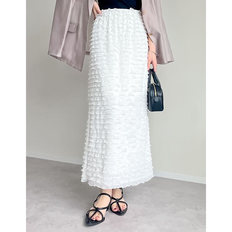 [低身長サイズ有]カットフリルナロースカート | Re:EDIT | 詳細画像2 