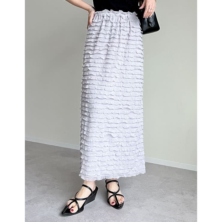 [低身長サイズ有]カットフリルナロースカート | Re:EDIT | 詳細画像3 