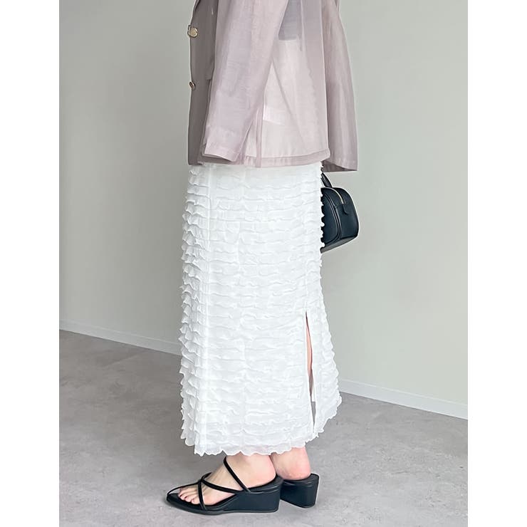 [低身長サイズ有]カットフリルナロースカート | Re:EDIT | 詳細画像6 