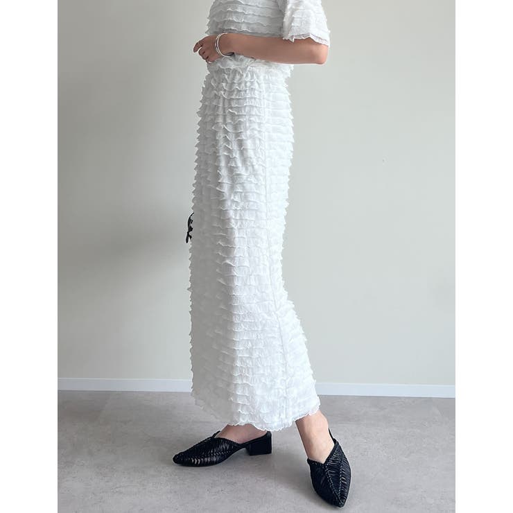 [低身長サイズ有]カットフリルナロースカート | Re:EDIT | 詳細画像9 