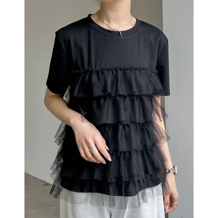 チュールティアードドッキングTシャツ | Re:EDIT | 詳細画像12 