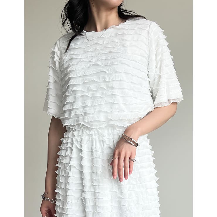 カットフリル半袖トップス | Re:EDIT | 詳細画像8 