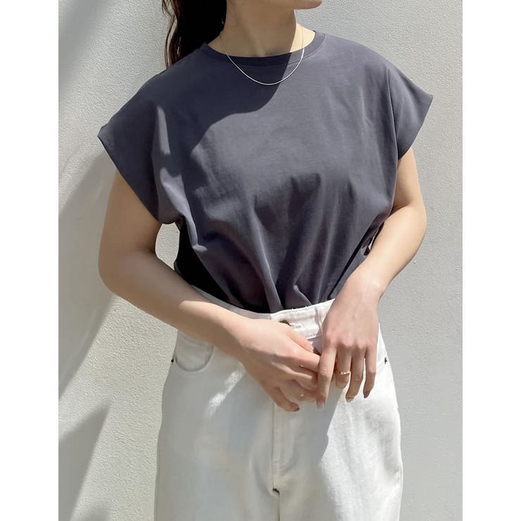 チャコールグレー(006) | [接触冷感][UVカット][ヒップが隠れる丈]天竺ウエストタックTシャツ | Re:EDIT