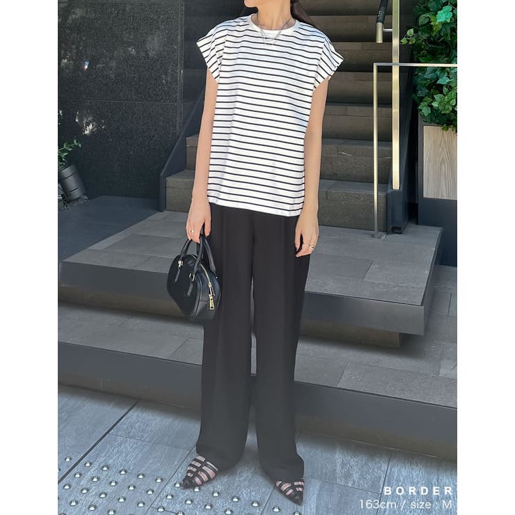 [接触冷感][UVカット][ヒップが隠れる丈]天竺ウエストタックTシャツ | Re:EDIT | 詳細画像13 