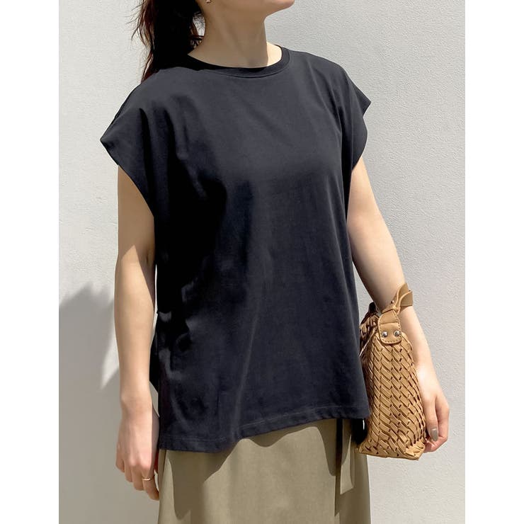 [接触冷感][UVカット][ヒップが隠れる丈]天竺ウエストタックTシャツ | Re:EDIT | 詳細画像5 