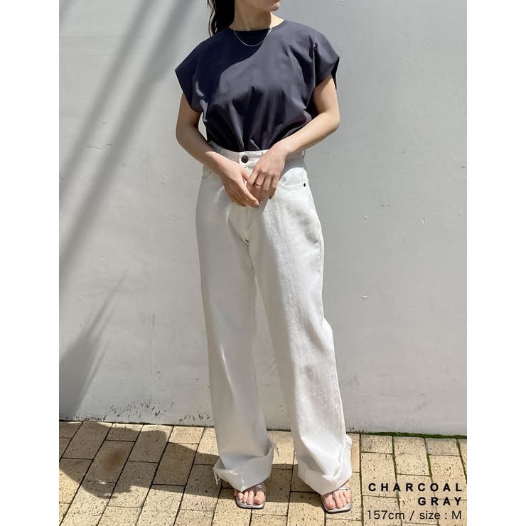 [接触冷感][UVカット][ヒップが隠れる丈]天竺ウエストタックTシャツ | Re:EDIT | 詳細画像23 