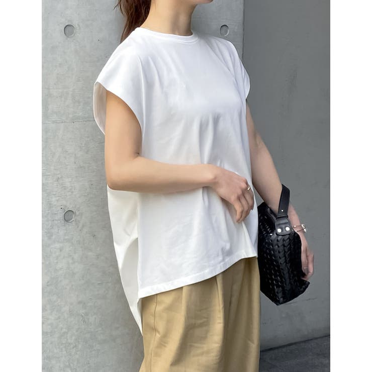 [接触冷感][UVカット][ヒップが隠れる丈]天竺ウエストタックTシャツ | Re:EDIT | 詳細画像28 