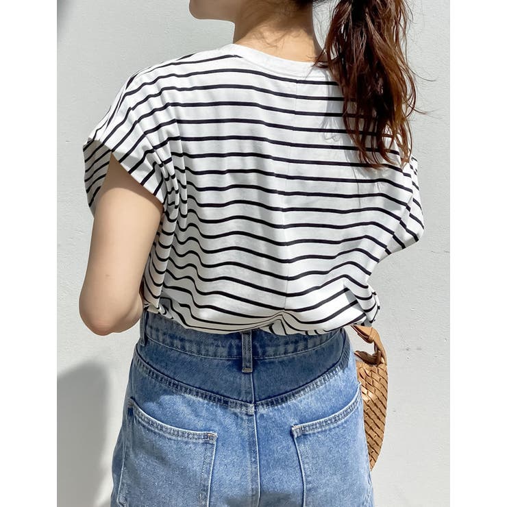 [接触冷感][UVカット][ヒップが隠れる丈]天竺ウエストタックTシャツ | Re:EDIT | 詳細画像34 