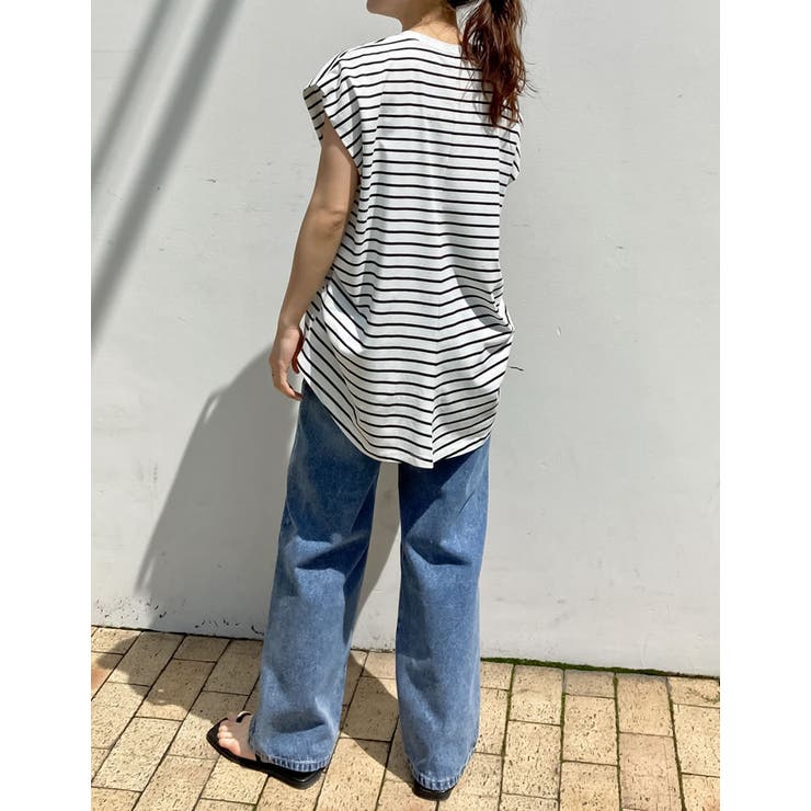 [接触冷感][UVカット][ヒップが隠れる丈]天竺ウエストタックTシャツ | Re:EDIT | 詳細画像35 