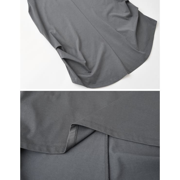 [接触冷感][UVカット][ヒップが隠れる丈]天竺ウエストタックTシャツ | Re:EDIT | 詳細画像40 